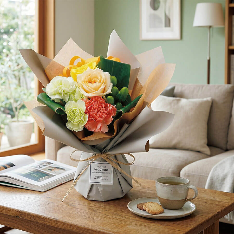 すぐ飾れる！スタンディングブーケ / イエロー