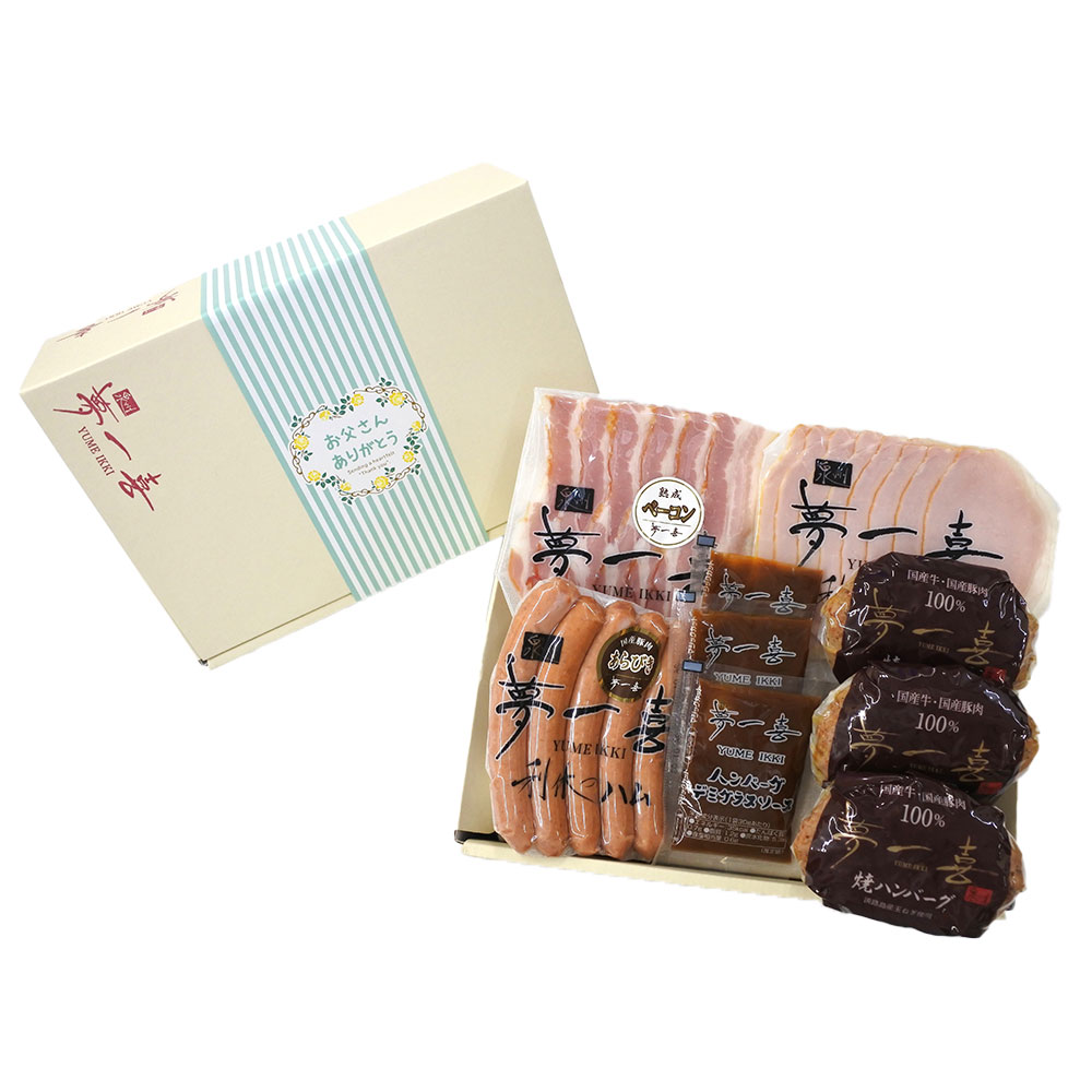 大阪 「夢一喜」 焼ハンバーグとハム・ウインナー