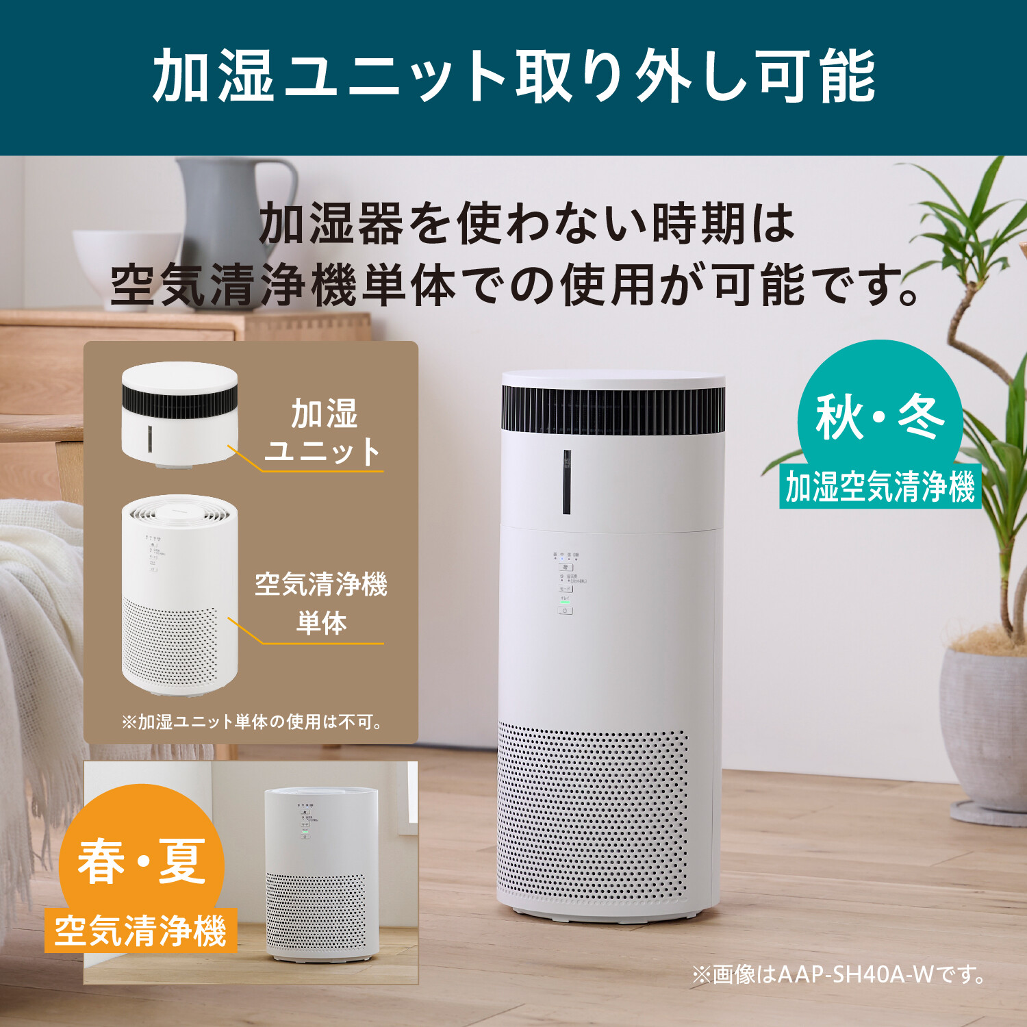 【アイリスオーヤマ】　加湿空気清浄機 20畳 AAP-SH40A-W