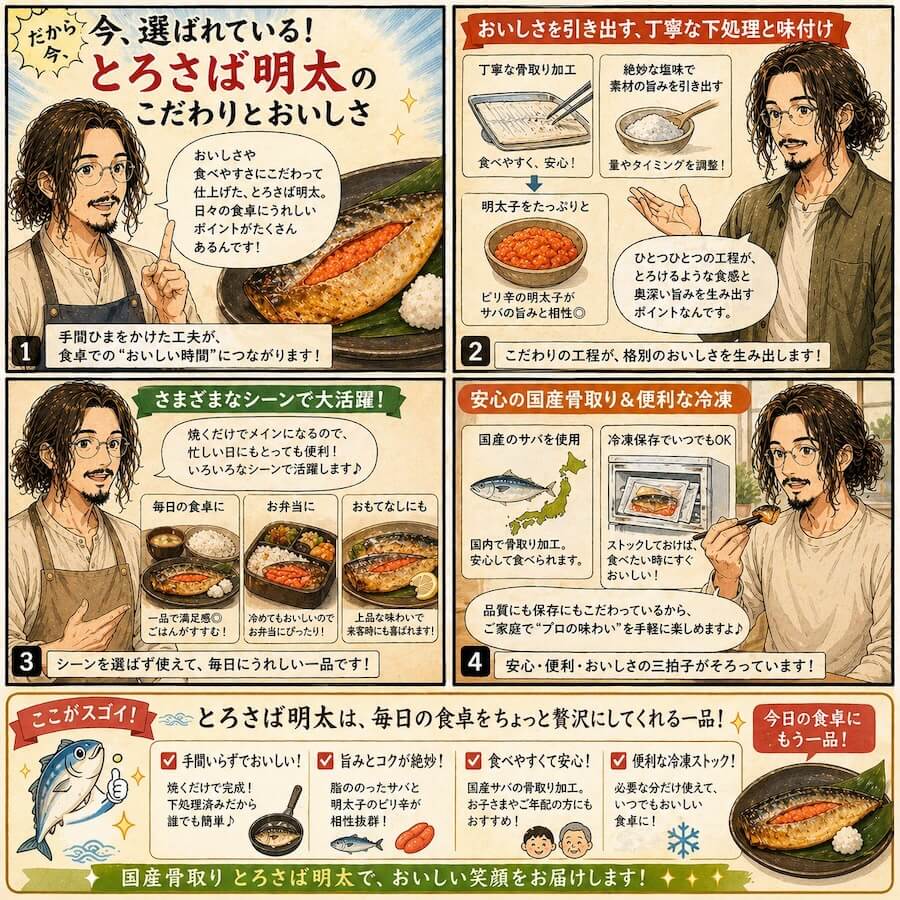国産骨取りとろさば明太