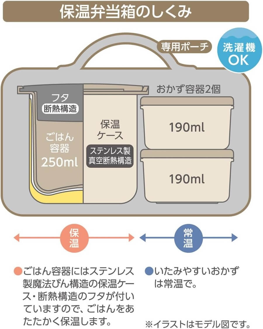 保温弁当箱 DBQ-257DS ライトベージュ(LBE)
