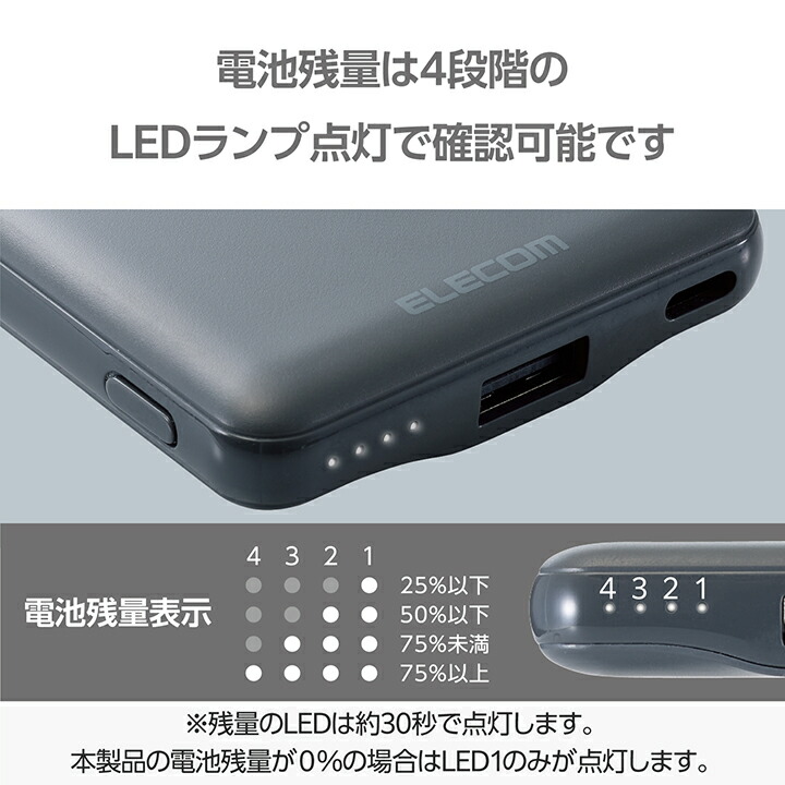 エレコム 薄型コンパクトモバイルバッテリー 