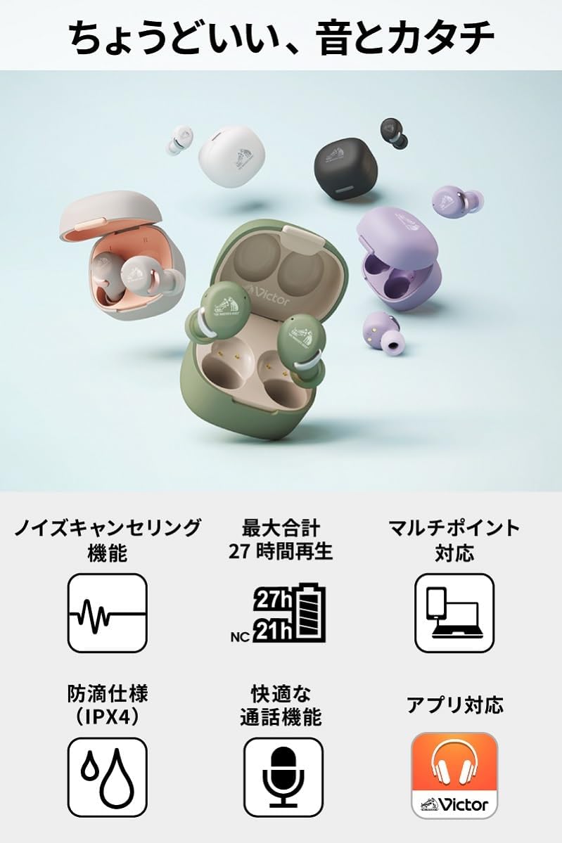 Victor（ビクター） 完全ワイヤレスイヤホン HA-A30T2