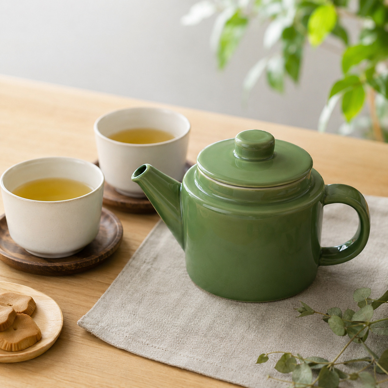 波佐見焼 Common(コモン) ポット 500ml グリーン 西海陶器 【SS茶こし付】 急須 ティーポット 緑