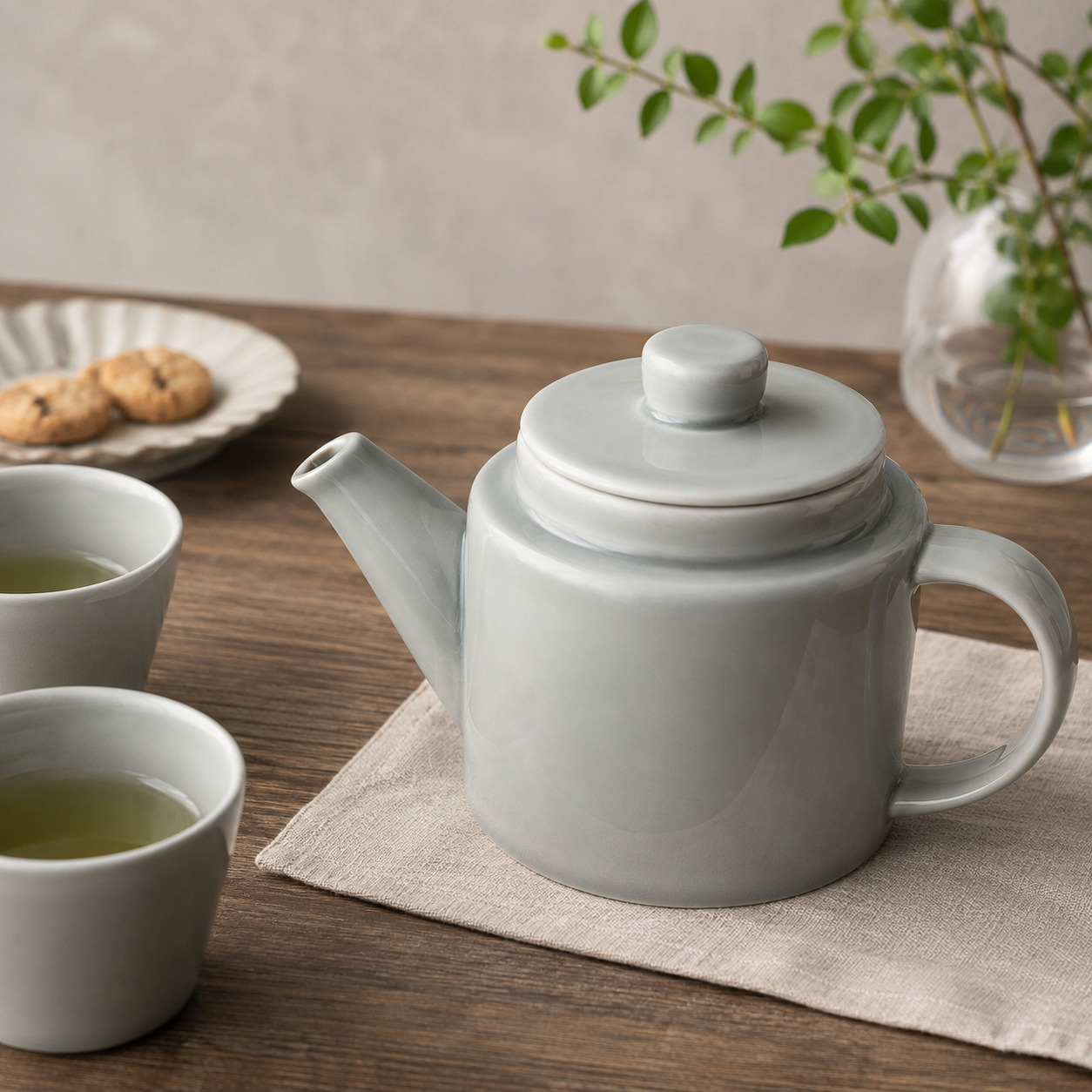 波佐見焼 Common(コモン) ポット 500ml グレー 西海陶器 【SS茶こし付】 急須 ティーポット 灰色