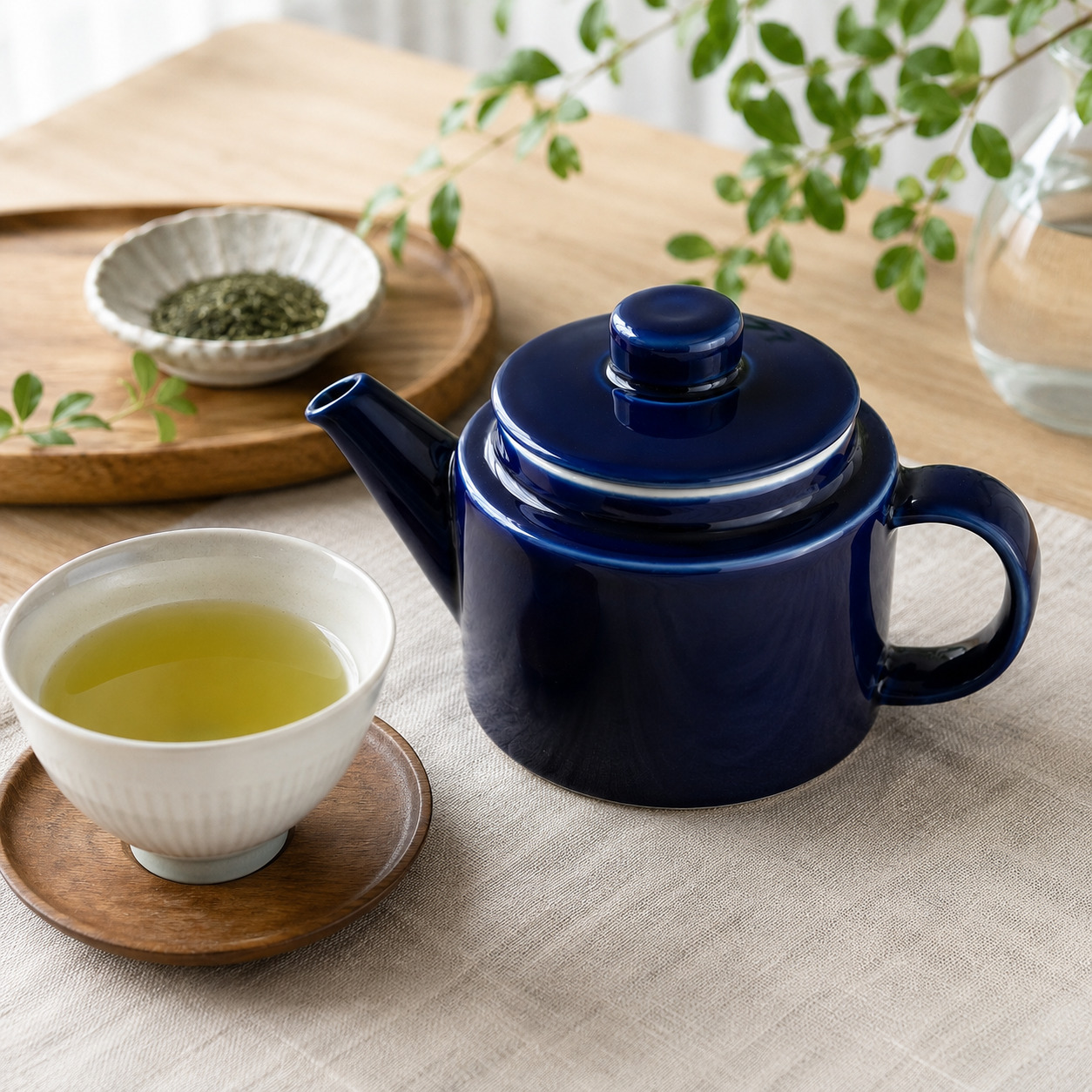波佐見焼 Common（コモン） ポット 500ml ネイビー 西海陶器 【SS茶こし付】 急須 ティーポット 紺