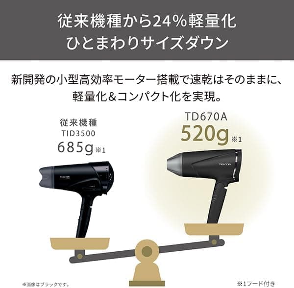 テスコム ヘアドライヤー TD670A